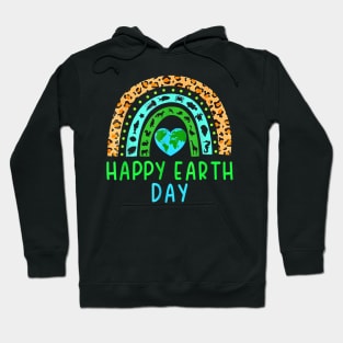 Happy Earth Day Cute Rainbow Earth Lover Men Women Kids Hoodie